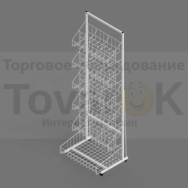 Стеллаж под колготы с сетчатыми корзинами "Ева" 6 корзин (ширина 600 мм.)